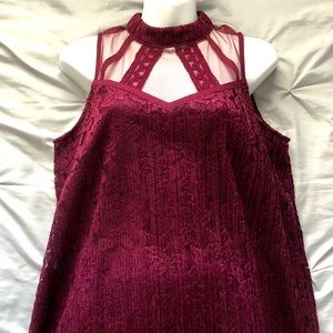 Maroon shift dress